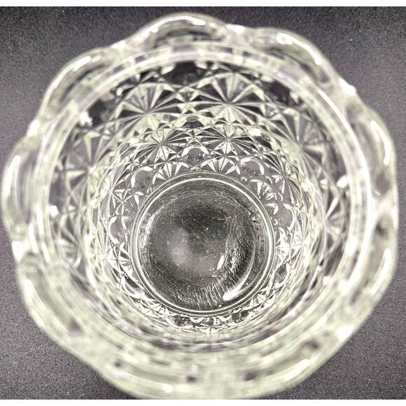 Vtg Daisy and Button Pressed Glass Clear Glass Votive Tealight Candles Holder - Picture 3 of 7